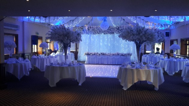 Wedding Reception with White Lighting