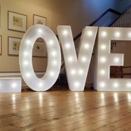 Light up letters spelling love
