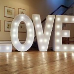 Light up letters spelling love